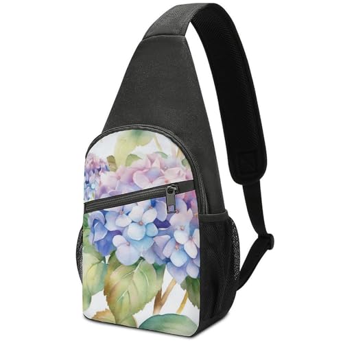 Bolso bandolera Hydrangea Watercolor para trekking y uso casual miniatura 1