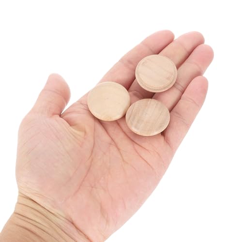 Image of uxcell 12Pcs Wood Button Plugs, 25mm /0.98 inch Hardwood Screw Hole Plug Mushroom Wooden Caps Buttons Wood Plug for Furniture Woodworking Craft Decor (30mm x 25mm)