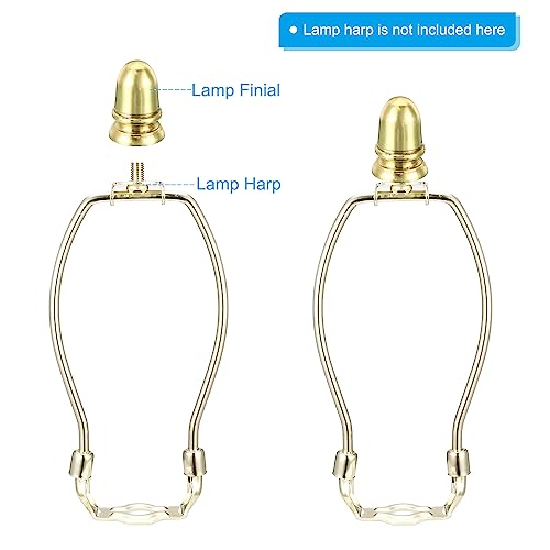 Image of PATIKIL 1 inch Tall Iron Lamp Finials Cap Knob, 2Pcs Lamp Screw Round Head Holder Tapped 1 /4-27 for Table and Floor Lamp Shade Decorations, Gold