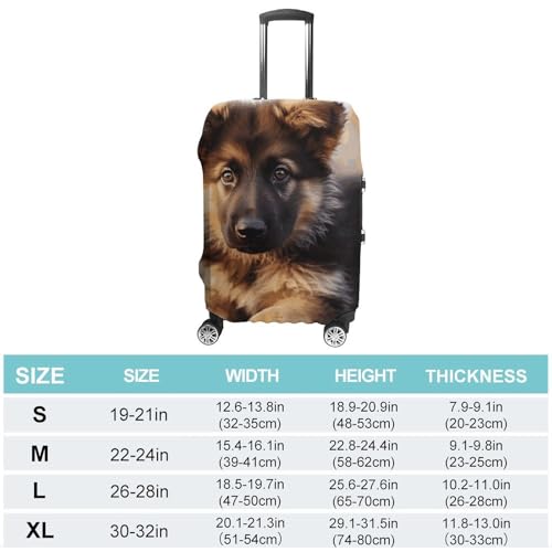 German Shepherd Puppy Printed Luggage Cover Protector, Fits 18-32 Inch Luggage2
