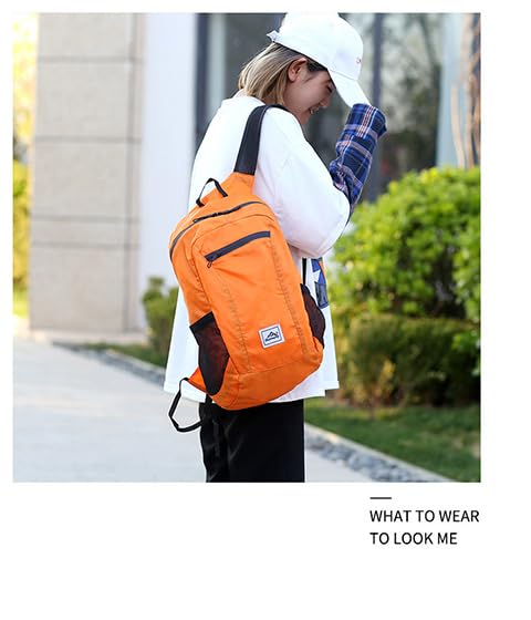 Mochila ligera para senderismo impermeable naranja miniatura 3