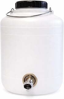 Bidon con Grifo Metálico | Bidón Agua 10 Litros Apto para Uso Alimentario y ADR | Tapa con Cierre Hermético | Polietileno (PEHD), Resistente, Seguro, Estable