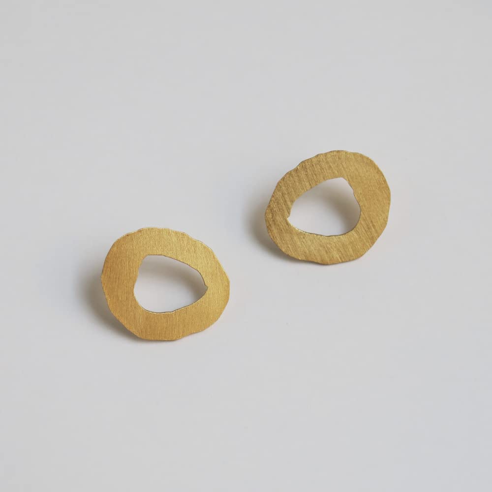PENDIENTES DORADOS MIRÓ JEWELRY | Diseñado por Joidart | Colección Miró | Metal con baño de oro de 24 K