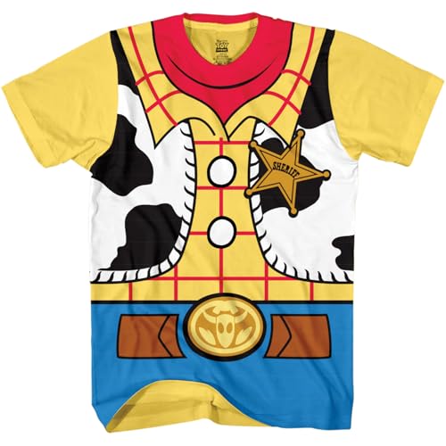 Toy Story Woody Sheriff Kids T-Shirt for Boys & Girls Soft Lightweight Cowboy Costume Graphic Tee Short Sleeve Comfy Youth Shirt Size Medium