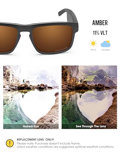Image of BLAZERBUCK Polycarbonate Polarized Replacement Lenses for BOSE Tenor BMD0010 Sunglasses - Amber