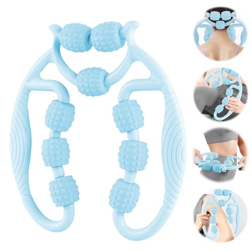 Taozoey Rodillo Masaje Muscular, Rodillo Masaje Piernas, Rodillo de Masaje Muscular de 360°, Rulo Masaje Muscular, para Pierna Cuello Masajes Muscular Fitness (Azul9)