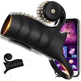 Penisring mit Klitorisstimulator Sex Spielzeug für die Paare Penishülle, Penisringe Bdsms Sexspielzeug Extrem Sex für Beide Zusammen Cock Ring 9 Modi APP Penis Vibrator für Penisverlängerung Schwarz