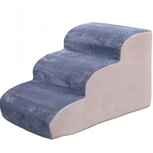 Kaziro 犬階段 2段 カーキ 延長版 ドッグステップ ペット階段 滑り止め付き 洗える カバー取り外し (40高さ3段,グレー)