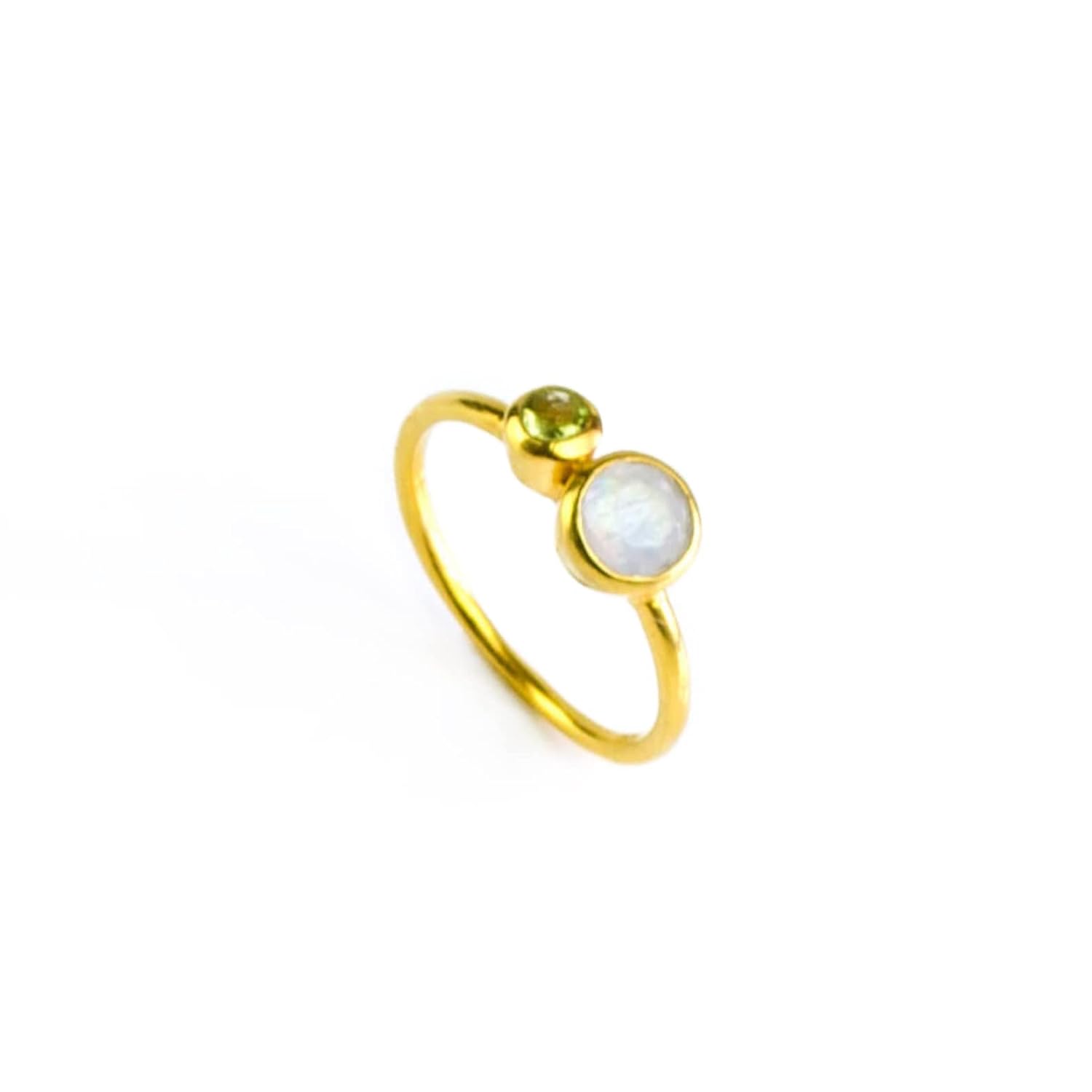 Dainty Multiple Birthstone Bezel Set Ring, Mother & Child
