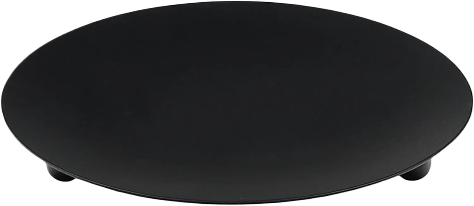 Iron Candle Holders 2pcs 7 Inch Black Iron Candle Holder Plates Round Trays For Pillar Candles, Weddings and Home Decorative