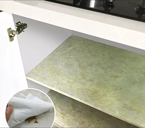 Image of Green Marble Wallpaper, Self Adhesive Foil Paper Sticker for Kitchen Walls, Bathroom Cabinets & Floor Tiles, Oil Proof Waterproof Home Decor, Removable Contact Paper, 60x200cm, Pack of 1