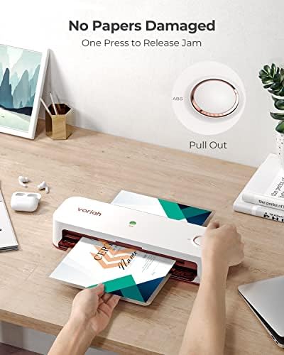 Laminator, A4 Laminator Machine, 9 Inch Thermal Laminator Machine, 5 in 1 Personal Desktop Laminator with Paper Cutter Corner Rounder Laminating Pouches for Home/School/Office