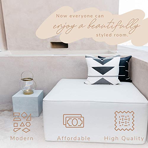 Woven Nook - Modern & Luxurious 22" X 22" Decorative Leather Throw Pillow Covers - Durable Quality & Machine Washable - 100% Polyester Faux Leather, Zulu Design - 4 Pack #TOP2