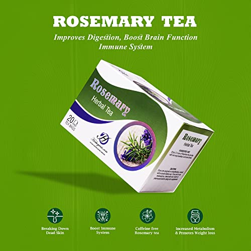 Herboganic Rosemary Herbal Tea - Digestion Support And Immune Boost | Refreshing And Delicious Blend | Natural And Organic Ingredients | 20 Tea Bags #TOP2