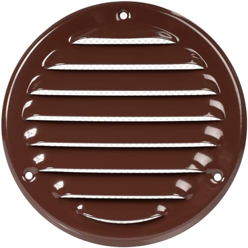Image of Repa Market 4 Inch (Opening) Brown Air Vent Cover, Galvanized Steel Louver Air Vent Covers w /Mesh, Wall Ceiling Vent, Dryer Vent Cover, HVAC Register Vent Cover, Shed Vent, Ac Vent Cover