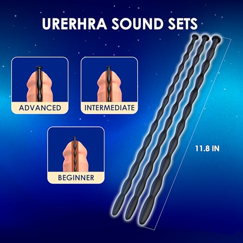 Image of Urethral Sounds Beads 3-Set - Penis Plug Pleasure Probe for Men, Male Urethral Sounding Stimulator Trainer, Masturbation Sex Toy, Erotic Urethra Device OH-OT-278