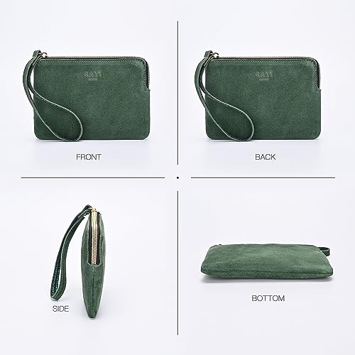 Image of Genuine Leather 4.5 x 6.5 Wristlet Purse for Women, Evening Wristlet Pouch Clutch Bag