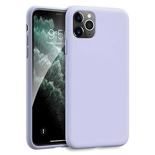 MXX iPhone 11 Pro Max Case Soft Liquid Silicone Gel Bumper Cover Anti-Scratch Microfiber Lining Hard Shell, Drop Shockproof Full-Body Protective Compatible with 11 Pro Max 6.5 inch (Lilac Purple)