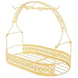 BESTonZON Wrought Iron Coffee Mug Cup Holder Stand Dishes Organizer Rack for Counter Cabinet Table for Kitchen Restaurant Office (Golden)