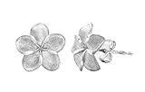 Sterling Silver Plumeria Stud Earrings