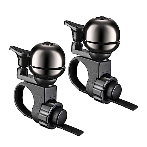 Sosoport 2pcs Bike Bell Practical and Convenient Bicycle Accessory for Outdoor Use Retro Black Design Easy to Install Present for Cycling Enthusiasts