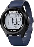 SOCICO Reloj Digital para Hombre, Alarma y Fecha (Azul)