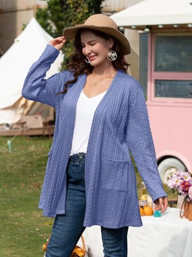 Image of BELAROI Plus Size Cardigan Sweaters for Women 2026 Pockets
