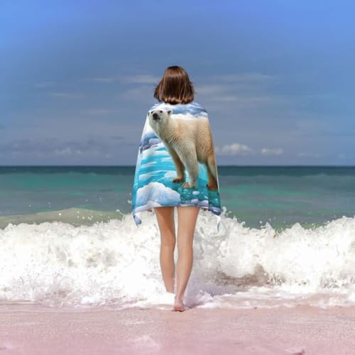 Serviette de bain microfibre Polar Bear Ice 81x132 cm extra douce - 7