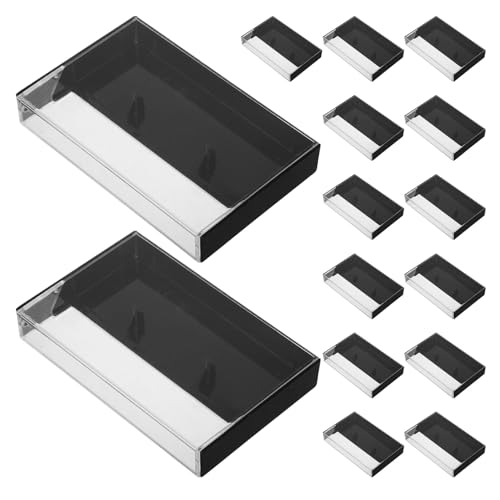 ROMISBABA 15 Estuches Para Guardar Casetes De Audio Transparentes Para Música Compactos Color Negro