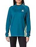 Sweatstoff HUMMEL Womens HUMMEL ACTION HALF ZIP SWEAT WOMAN Sweatshirt, Blue Coral/Green ASH, M