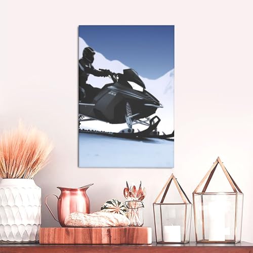 Toile murale abstraite de prestige RLDOBOFE art motoneige chic - 6