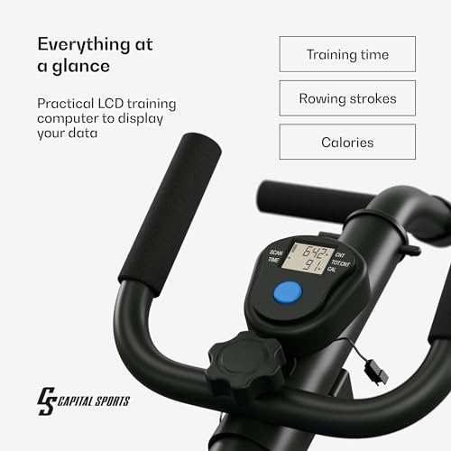 Capital Sports rowing machine for home foldable, sport rowing machine with magnetic resistance, folding row shaper for strength training with LCD display, 8-level magnetic rowing machine for home - Image 5
