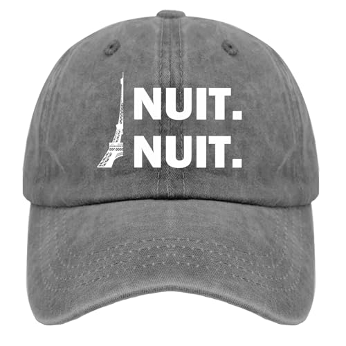 Karclau Nuit Nuit Golf Hat Sports Hat Pigment Gray Hat for Men Gifts for Women Hiking Hats