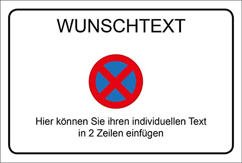 Preisvergleich Produktbild AllesKlaro® - Wunschtext Schild - Halteverbot - selbst gestalten - Querformat - stabile 4 mm AluVerbundplatte (30 x 20 cm)
