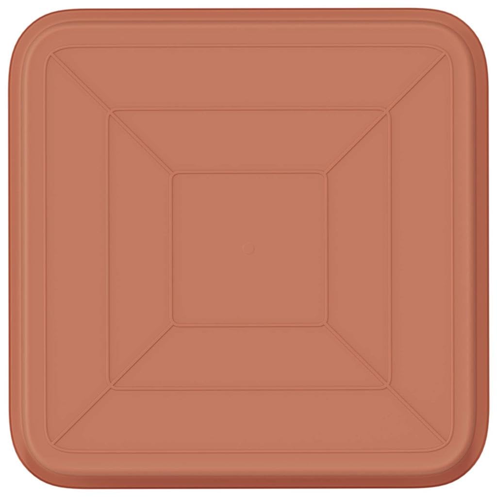 Set di 6 vassoi da fiori quadrati in plastica robusta, 15 x 15 x 2 cm, resistenti alle intemperie, al gelo, ideali per balcone, giardino, terrazza e per la cura delle piante da interni