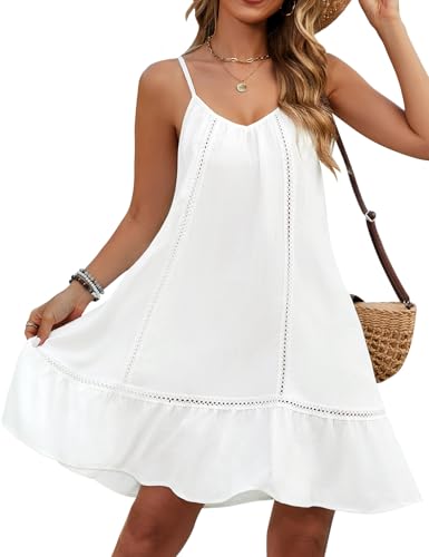 HEEKPEK Womens Spaghetti Strap Dress Beach Cover Up Summer Dresses Casual Sundresses Bathing Suit Swimsuit Swimwear Coverups