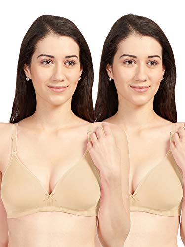 Image of SONARI Omania Womens Non-Padded Cotton Polyester Bras - Solid, Non-Wired, Medium Coverage, Hand Washable (Pack of 2)