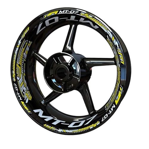 Autocollants accessoires moto Yamaha MT07 finition jante réfléchissante