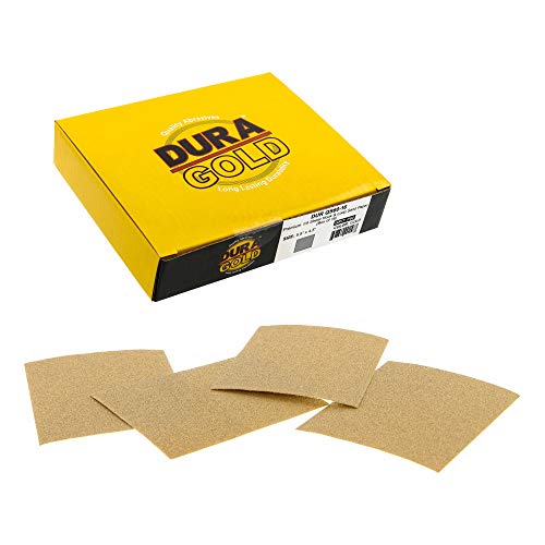 Dura-Gold Premium 1/4 Sheet Gold Sandpaper Sheets, 60 Grit (Box