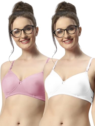 Image of SONARI Wire Free Padded Bra | Medium Padding for Support, Medium Coverage, Soft Cotton Polyester Material, Adjustable Straps with Hook & Eye Closure, Wash Only - 007