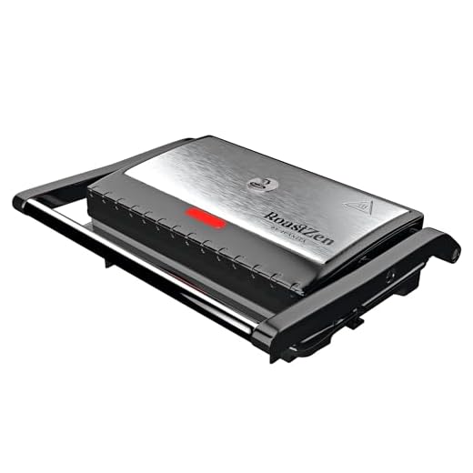 Juanita® Sandwicheras 750W, tostadora horizontal RoastZen 1 con revestimiento antiadherente, parrilla eléctrica con sensor de temperatura automático, asa de tacto frío, sensor sobrecalentamiento