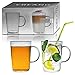 Produktbild Creano 2er-Set Design Gläser, Becher mit Henkel für Kaffee, Tee und alle Kaltgetränke | 400ml im Geschenkkarton
