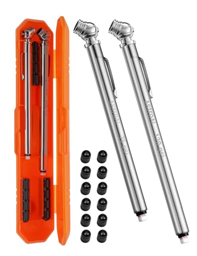 AstroAI Pencil Tire Pressure Gauge 2 Pack (10-75PSI, 10-120PSI ±2% Span), Valve...