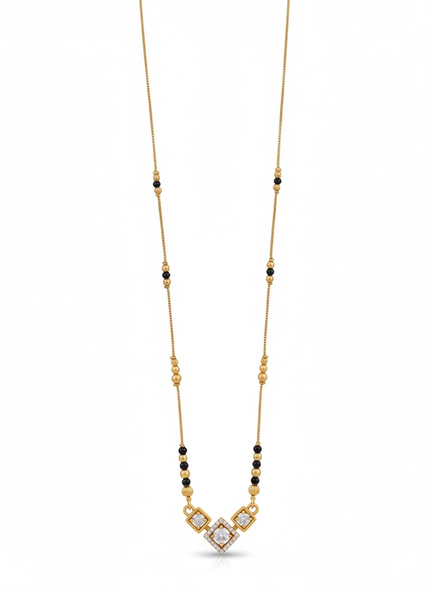 Designer Short Mangalsutra | Elegant Black Beads Chain-image-19