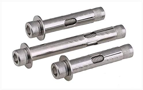 pernos de expansión,pernos de anclaje de pared, Tornillo de expansión interna de acero inoxidable 304 Perno de expansión hexagonal interna M6 M8 M10 M12 (5 piezas) (longitud: 80 mm, tamaño: M12) (colo