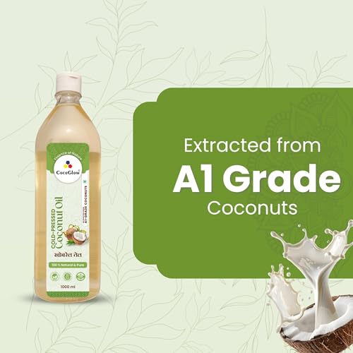 Image of CocoGlow Cold Pressed Coconut Oil Natural & Organic (1000mlx2)