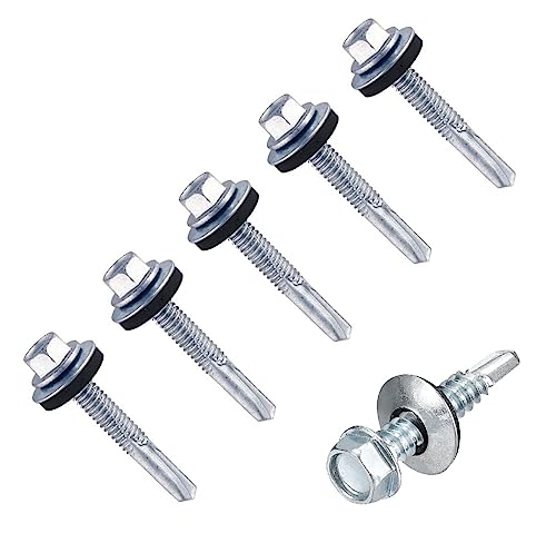 TERF® Heavy Duty Sheet to Steel Roofing Screw 5.5mm X 38mm (No.12 X 1.1/2) Hex Head With EPDM Sealing Washer Self Drilling Self Tapping Roofing Screw - Pack of 25