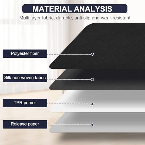 Image of Office Chair Mat for Hardwood Floor - Anti-Slip Floor Protector, Desk Chair Mat, Low-Pile Rug, Gaming Rolling Chair Mat,Multi-Purpose Floor Protector for Office Chair (Black, 36X48 in)