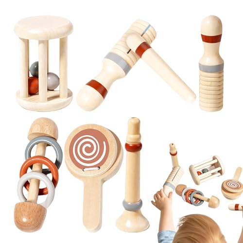 Wooden Baby Rattle, Wooden Hand Rattles, Educational Rattle Toys, Soothing Baby Rattle, Learning Music Toy, Baby Rattle Set, Wooden Toy Rattle, 12 Month Baby Toy, Rattle Set Toys - Image 8