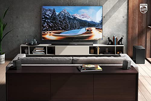 Image of Philips Soundbar TAB8967 7.1 CH (5.1.2) 780 Watt with HDMI ARC, AI Voice Assistant, Dolby Atmos, Real Surround, Wireless Subwoofer, Up-Firing Speakers, Wireless Rear Speakers (Black)